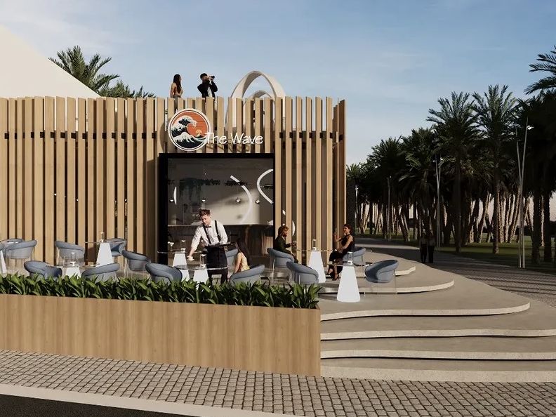 The Wave, il bar visto dal lungomare